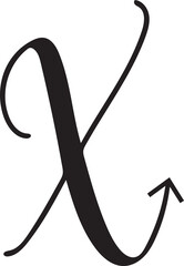 Simple Alphabet X arrow icon.