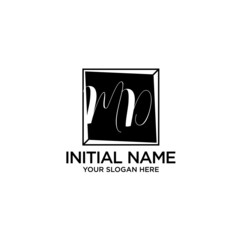 MD monogram logo template vector	