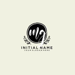 MG monogram logo template vector	