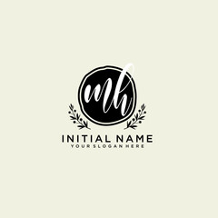 MH monogram logo template vector	