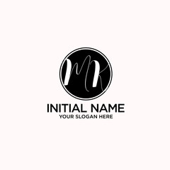 MK monogram logo template vector	
