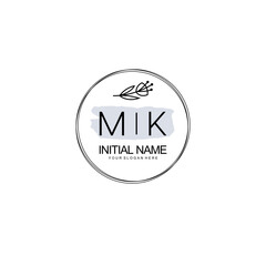 MK Hand drawn wedding monogram logo