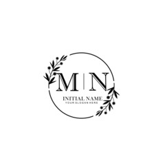 M Hand drawn wedding monogram logo