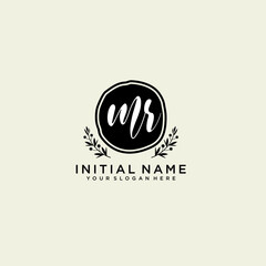 MR monogram logo template vector	