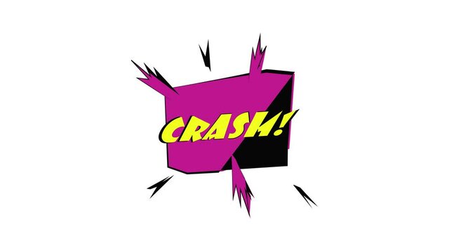 Crash, explosion speech bubble icon animation best cartoon object on white background