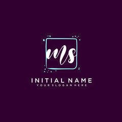 MS monogram logo template vector	