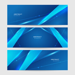 Corporate business blue wide banner design background