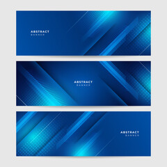 Corporate business blue wide banner design background