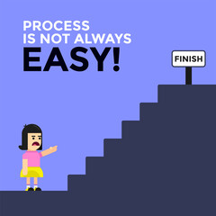 Illustration vector graphic of Woman in Process. Perfect for quote of the day, motivation illustration, never give up post, etc.