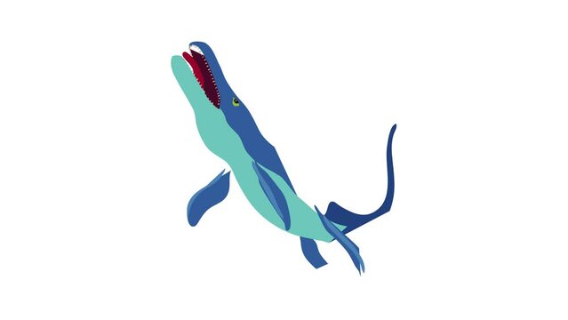 Underwater dinosaur icon animation best cartoon object on white background