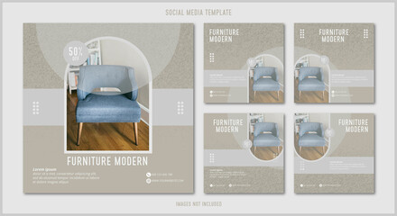 Modern furniture instagram post set premium free download