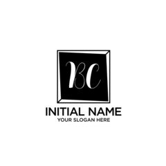 BC monogram logo template vector	
