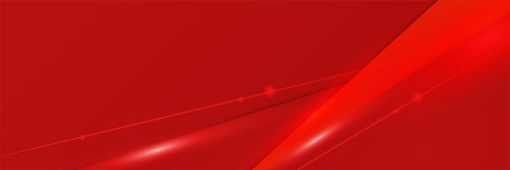Corporate business red wide banner design background. Abstract modern 3d banner design with dark red technology geometric background. Vector illustration