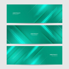 Fototapeta premium Corporate business green wide banner design background