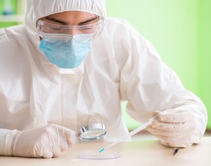 Chemist working in the lab on new experiment