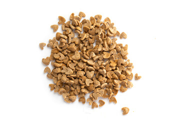 Dry cat food isolated on a white background