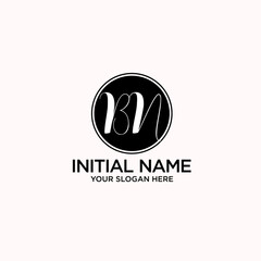 BN monogram logo template vector	