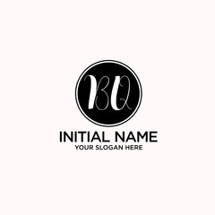 BQ monogram logo template vector	
