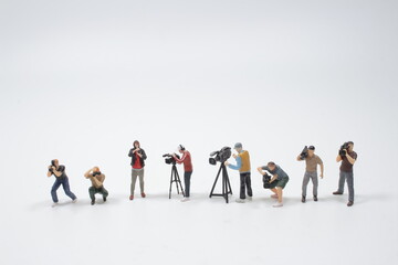 a group of the press and media reporter in broadcasting event