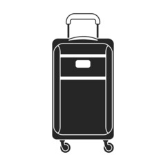 Suitcase vector icon.Black vector icon isolated on white background suitcase.