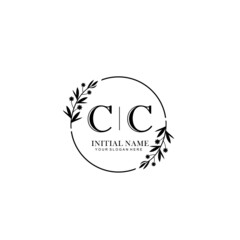 CC Hand drawn wedding monogram logo