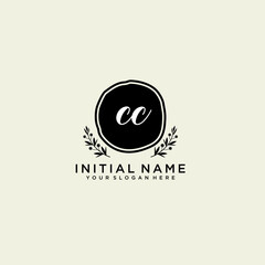 CC monogram logo template vector	