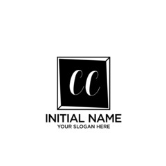 CC monogram logo template vector	