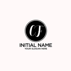 CF monogram logo template vector	