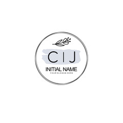 CJ Hand drawn wedding monogram logo