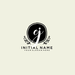 CJ monogram logo template vector	