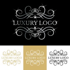 Antique retro luxury victorian calligraphic logo with ornamental frame