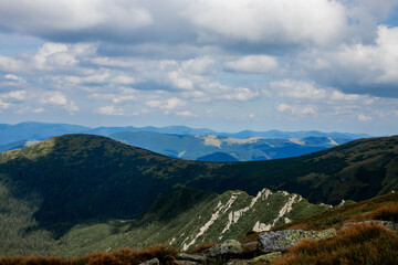 Incredible view of the mountain range. Mountain landscape