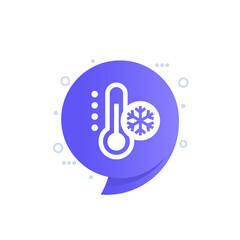 low temperature icon with thermometer