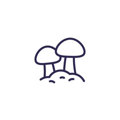 mushrooms, fungi line icon, vector