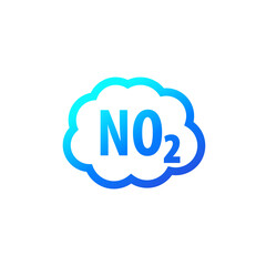 NO2 icon, nitrogen dioxide gas