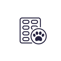 pills for pets icon on white