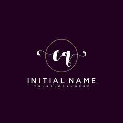 CQ Beautiful handwriting logo or wedding monograms collection
