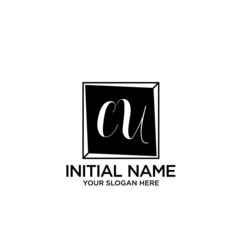 CU monogram logo template vector	