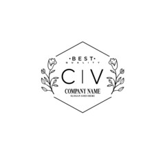 CV Hand drawn wedding monogram logo