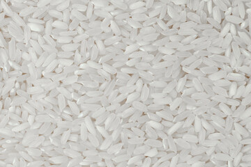 Grains of white rice in close-up. Cereal