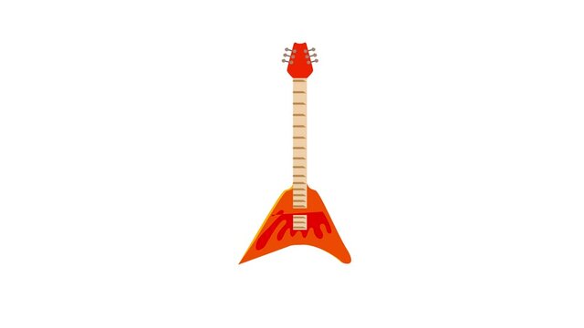 Rock guitar icon animation best cartoon object on white background