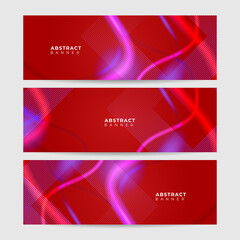 Display abstract red wide banner design background
