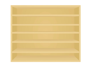 Brown rack shelves. vector illustration