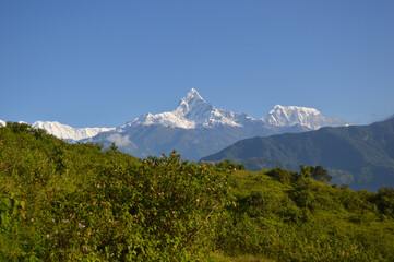 Fototapeta premium The beautiful Mountain Annapurna and Fishtail in Pokhara