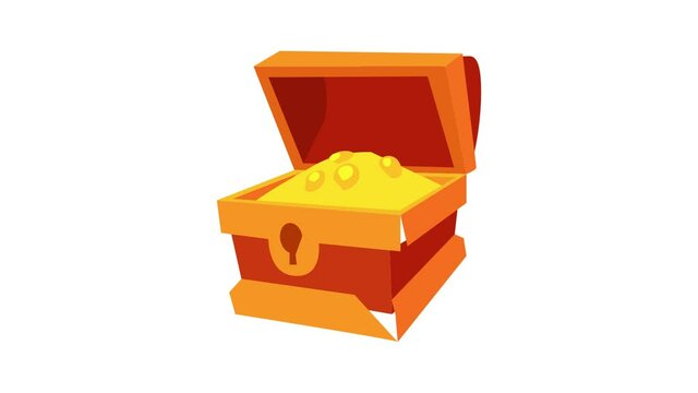 Chest of gold icon animation best cartoon object on white background