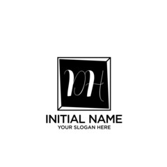 DH monogram logo template vector	
