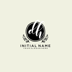 DH monogram logo template vector	