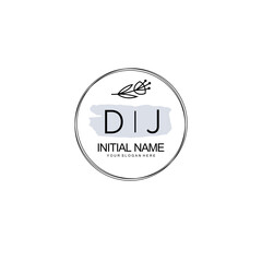 DJ Hand drawn wedding monogram logo