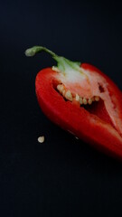red pepper ON A BLACK BACKGROUND