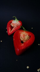 red pepper ON A BLACK BACKGROUND